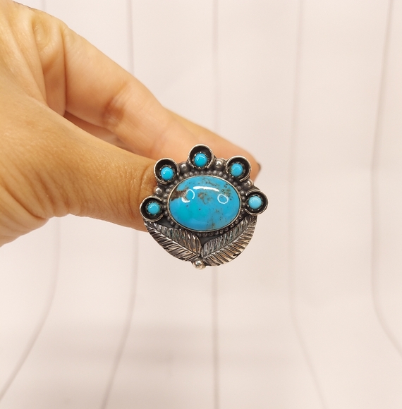 ❗️PLEASE DO NOT BUY❗️Sterling Turquoise Ring Sz 9 - Picture 5 of 8